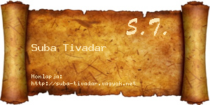 Suba Tivadar névjegykártya